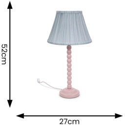 ValueLights Bobbins Blue Stripe Shade Rose Pink LED Table Lamp - Size: 52 x 27 x 27cm - Wilko - thumbnail 7
