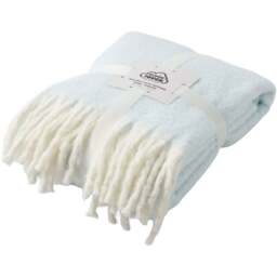 Cloud Touch Aisling Faux Mohair Fringed Duck Egg Throw 127 x 170cm - Size: 127 x 170 x 0.5cm - Duckegg - Wilko - thumbnail 1