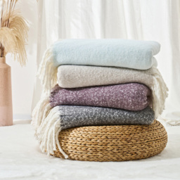 Cloud Touch Aisling Faux Mohair Fringed Duck Egg Throw 127 x 170cm - Size: 127 x 170 x 0.5cm - Duckegg - Wilko - thumbnail 6