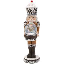The Seasonal Gift Co. Santa and Friends Dark Gingerbread Nutcracker Holding a Snow Globe 23cm - Size: 23 x 8.5 x 6cm - Brown - Wilko - thumbnail 3