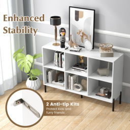 Costway 6 Cube White Metal Leg Bookshelf - Size: 6 Shelf - Wilko - thumbnail 7