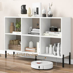 Costway 6 Cube White Metal Leg Bookshelf - Size: 6 Shelf - Wilko - thumbnail 4