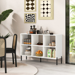 Costway 6 Cube White Metal Leg Bookshelf - Size: 6 Shelf - Wilko - thumbnail 5