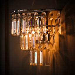 ValueLights Kelsks Clear Acrylic Jewel Droplet Chrome Wall Light with LED Bulb - Size: 22.5 x 25 x 12.5cm - Silver - Wilko - thumbnail 7