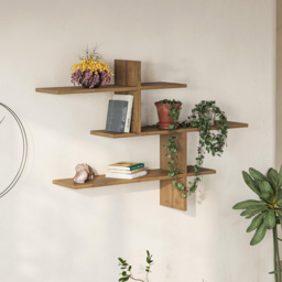 Decortie Leo Dark Oak Effect Modern Floating Shelf - Size: 80.5 x 123 x 22cm - Brown - Wilko - thumbnail 5