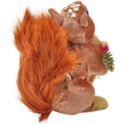 The Christmas Gift Co Squirrel with Pine Cone and Berries Decoration - Size: 15 x 13 x 10cm - Brown - The Christmas Gift Co. - Wilko - thumbnail 5