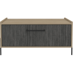 Core Products Harvard Single Door Washed Oak and Carbon Grey Coffee Table - Brown - Wilko - thumbnail 4