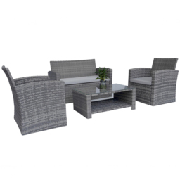 Shatchi 4 Seater Grey Steel Garden Sofa Set - Wilko - thumbnail 4