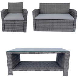Shatchi 4 Seater Grey Steel Garden Sofa Set - Wilko - thumbnail 5