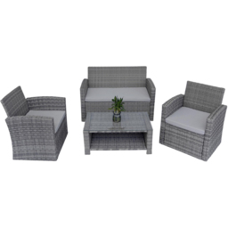 Shatchi 4 Seater Grey Steel Garden Sofa Set - Wilko - thumbnail 3