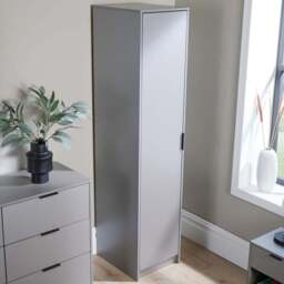 Home Source Phoenix Single Door Grey Wardrobe - Wilko - thumbnail 1