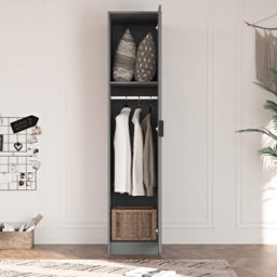 Home Source Phoenix Single Door Grey Wardrobe - Wilko - thumbnail 7