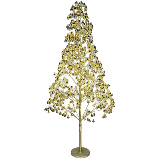 Xmas Haus 1000 Warm White Micro LED Pre-Lit Artificial Christmas Tree with Gold Baubles 6ft - Wilko - image 1