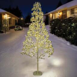 Xmas Haus 1000 Warm White Micro LED Pre-Lit Artificial Christmas Tree with Gold Baubles 6ft - Wilko - thumbnail 3