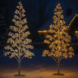 Xmas Haus 1000 Warm White Micro LED Pre-Lit Artificial Christmas Tree with Gold Baubles 6ft - Wilko - thumbnail 6