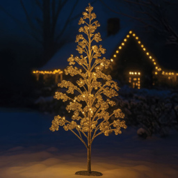 Xmas Haus 1000 Warm White Micro LED Pre-Lit Artificial Christmas Tree with Gold Baubles 6ft - Wilko - thumbnail 5