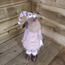 Samuel Alexander Standing Pink and Grey Reindeer Warm White LED Christmas Decoration - Size: 50 x 25 x 25cm - Multi - Wilko - thumbnail 5