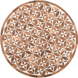 IH Design Acacia Wood Inlay Floral Round Side Table - Size: 47 x 36 x 36cm - Brown - Wilko - thumbnail 5