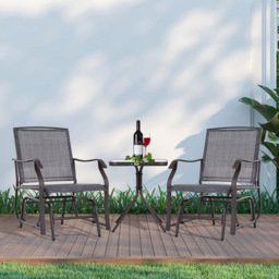 Outsunny Glider Rocking Chair & Table - Size: 92 x 72 x 62.5cm - Grey - Wilko - thumbnail 1