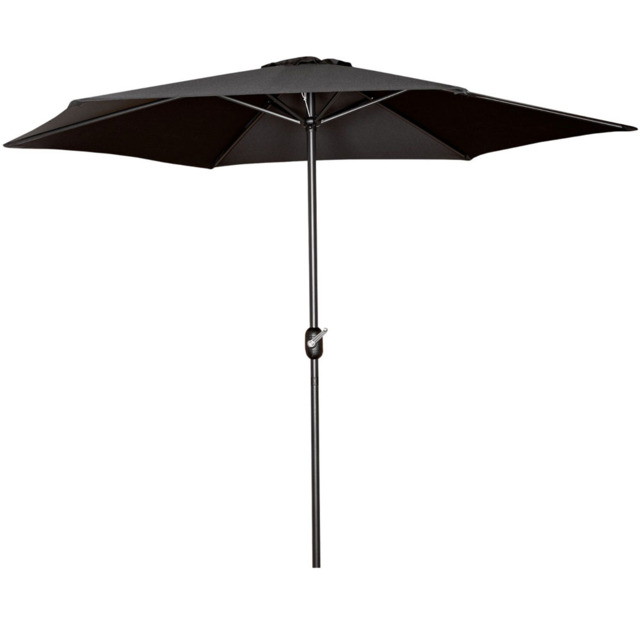 Samuel Alexander 2.7m Black Havana Garden Patio Parasol with Crank Handle and Cover - Wilko - image 1