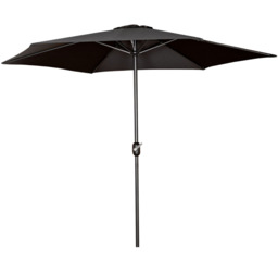 Samuel Alexander 2.7m Black Havana Garden Patio Parasol with Crank Handle and Cover - Wilko