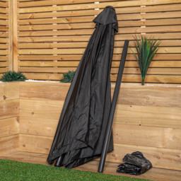 Samuel Alexander 2.7m Black Havana Garden Patio Parasol with Crank Handle and Cover - Wilko - thumbnail 3