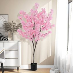 Costway Cherry Blossom Flowers Artificial Plant In Pot 6.2ft - Size: 196 x 23 x 23cm - Pink - Wilko - thumbnail 3