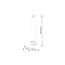 Milagro Ring White LED Pendant Lamp 230V - Size: 20 x 20 x 90cm - Wilko - thumbnail 6