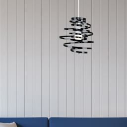 ValueLights Bensson Gloss Black Twisted Pendant Shade - Size: 31 x 30 x 30cm - Wilko - thumbnail 3