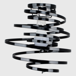 ValueLights Bensson Gloss Black Twisted Pendant Shade - Size: 31 x 30 x 30cm - Wilko - thumbnail 4