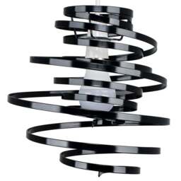 ValueLights Bensson Gloss Black Twisted Pendant Shade - Size: 31 x 30 x 30cm - Wilko