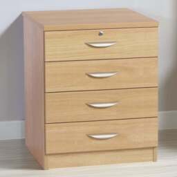 R White Cabinets 4 Drawer Brown Chest of Drawers - Wilko - thumbnail 1