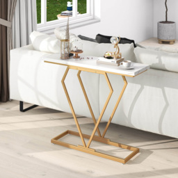 Costway Gold and White Console Table with Geometric Diamond Frame - Size: 112 x 37 x 13cm - Multi - Wilko - thumbnail 5
