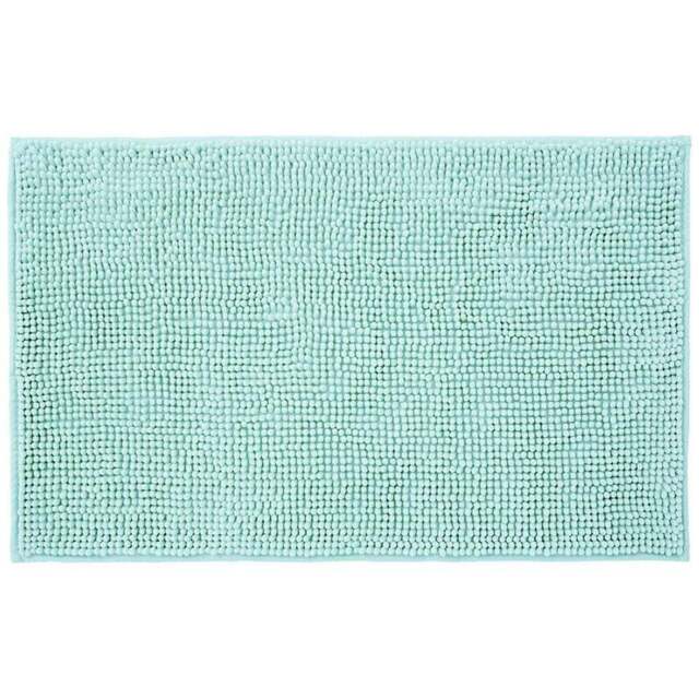 Allure Bath Fashions Duck Egg Chenille Bobble Non Slip Bath Mat 50 x 80cm - Size: 50 x 80 x 1cm - Blue - Wilko - image 1