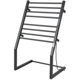 Costway 8 Tier Black Wall Mounted Heated Towel Rack with LED Display - Size: 79 x 68 x 11cm - Wilko - thumbnail 1