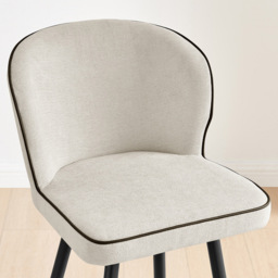 Furniturebox Carmel Cream and Black Bar Stool Set of 2 - Size: 97 x 46 x 51cm - White - Wilko - thumbnail 3