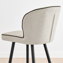 Furniturebox Carmel Cream and Black Bar Stool Set of 2 - Size: 97 x 46 x 51cm - White - Wilko - thumbnail 4