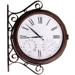 St Helens Double Sided Garden Clock with Thermometer and Hygrometer 49.5cm - Size: 50cm - Wilko - thumbnail 1