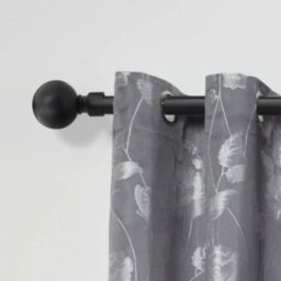 New Edge Blinds Sphere 160-300cm Extendable Black Eyelet Metal Curtain Pole Set - Matt Black - Wilko - thumbnail 3