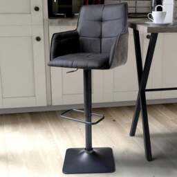 Orion Dark Grey Suede Effect Bar Stool Set of 2 - Wilko