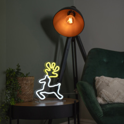 Premier Yellow and White LED Reindeer Table Top Neon Sign 25 x 19cm - Size: 25 x 19 x 5cm - White / Yellow - Samuel Alexander - Wilko - thumbnail 4