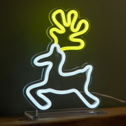 Premier Yellow and White LED Reindeer Table Top Neon Sign 25 x 19cm - Size: 25 x 19 x 5cm - White / Yellow - Samuel Alexander - Wilko - thumbnail 7