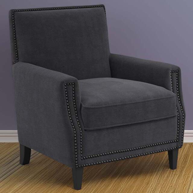 Atticus Anthracite Accent Chair - Size: Single - Black - LPD Home - Wilko - image 1