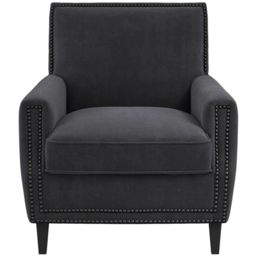 Atticus Anthracite Accent Chair - Size: Single - Black - LPD Home - Wilko - thumbnail 4