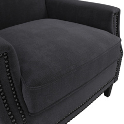 Atticus Anthracite Accent Chair - Size: Single - Black - LPD Home - Wilko - thumbnail 6