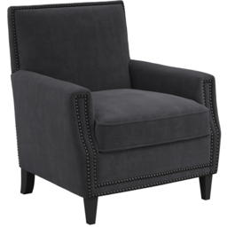 Atticus Anthracite Accent Chair - Size: Single - Black - LPD Home - Wilko - thumbnail 3