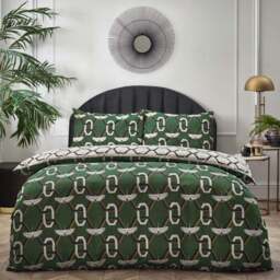 furn. Avalon King Size Green Duvet Set - Wilko - thumbnail 1