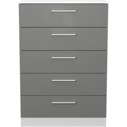 Crowndale Contrast 5 Drawer Dusk Grey and White Chest of Drawers Ready Assembled - Dusk Grey & White - Wilko - thumbnail 4