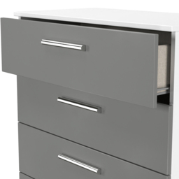 Crowndale Contrast 5 Drawer Dusk Grey and White Chest of Drawers Ready Assembled - Dusk Grey & White - Wilko - thumbnail 6