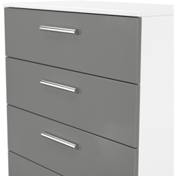 Crowndale Contrast 5 Drawer Dusk Grey and White Chest of Drawers Ready Assembled - Dusk Grey & White - Wilko - thumbnail 5
